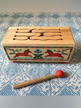 Djeco - Animambo Wooden Tonal Drum Musical Toy Folkloric